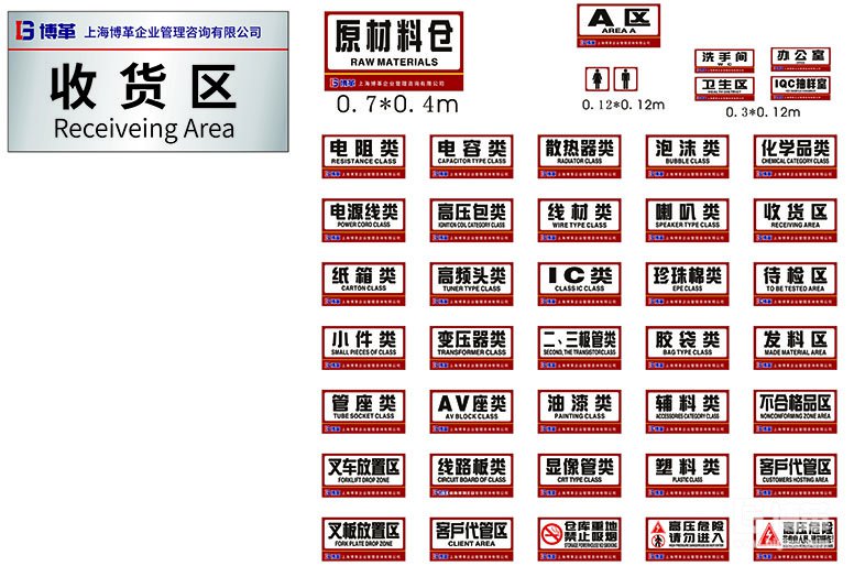 車(chē)間區(qū)域標(biāo)識(shí)牌、門(mén)牌